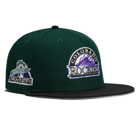 New Era 59Fifty Colorado Rockies 1998 All Star Game Patch Logo Hat - Green, Black