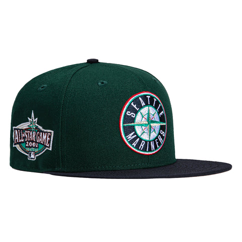 New Era 59Fifty Seattle Mariners 2001 All Star Game Patch Logo Hat - Green, Navy