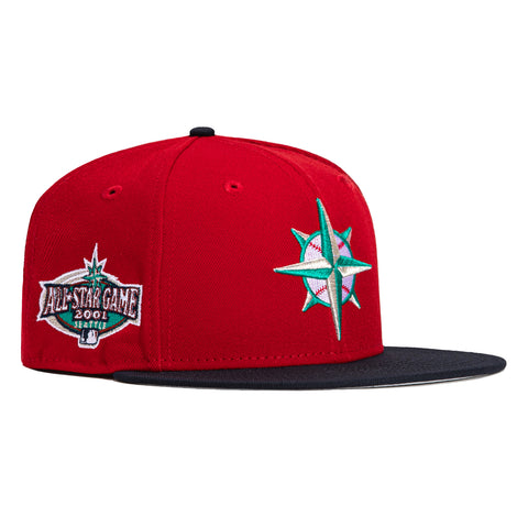 New Era 59Fifty Seattle Mariners 2001 All Star Game Patch Hat - Red, Navy
