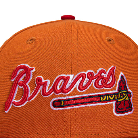 New Era 59Fifty Atlanta Braves 40th Anniversary Patch Jersey Hat - Burnt Orange, Red