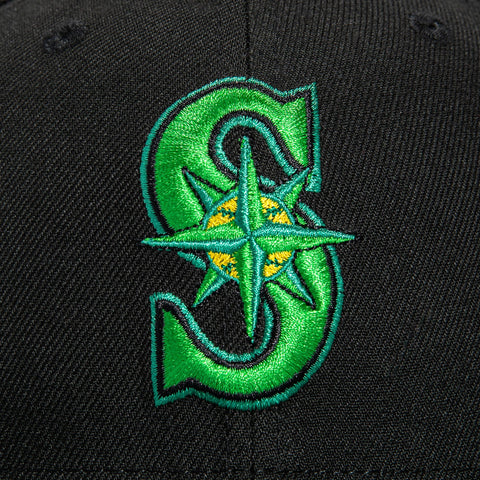 New Era 59Fifty Seattle Mariners 40th Anniversary Patch Hat - Black, Green, Kelly