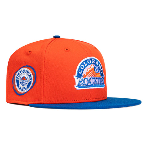 New Era 59Fifty Colorado Rockies Inaugural Patch Logo Hat - Orange, Royal