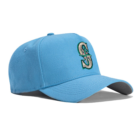 New Era 9Forty A-Frame Seattle Mariners Snapback Hat - Light Blue