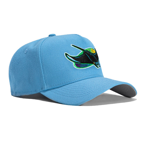 New Era 9Forty A-Frame Tampa Bay Rays Snapback Hat - Light Blue