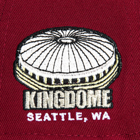 New Era 59Fifty Seattle Mariners Kingdome Patch Turn Ahead the Clock Hat - Cardinal, Black
