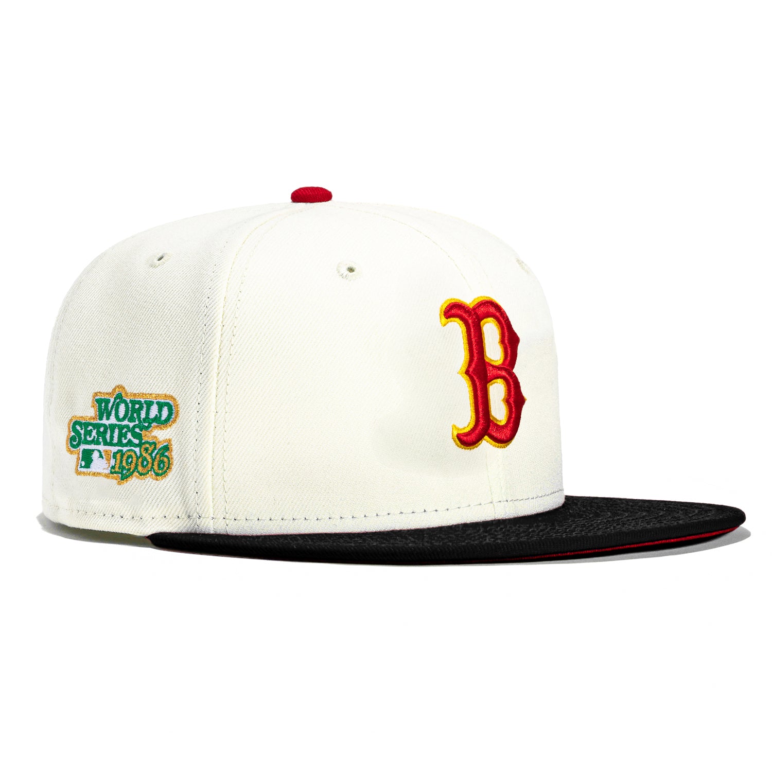 New Era 59Fifty Boston Red Sox 1986 World Series Patch Hat - White, Bl ...