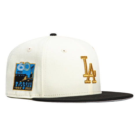 New Era 59Fifty Los Angeles Dodgers 60th Anniversary Stadium Patch Hat - White, Black, Metallic Gold