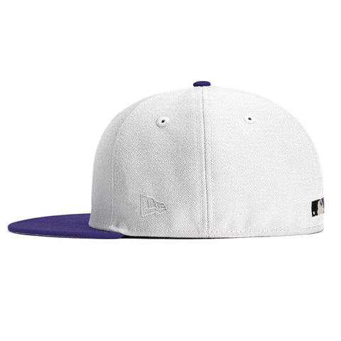 New Era 59Fifty Stone Dome Tampa Bay Rays Inaugural Patch Hat- Stone, Purple