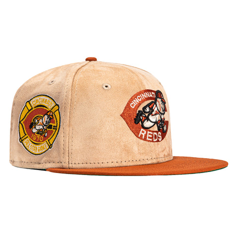 New Era 59Fifty S'mores Cincinnati Reds 1970 All Star Game Patch Hat - Tan, Burnt Orange