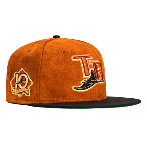 New Era 59Fifty S'mores Tampa Bay Rays 10th Anniversary Patch TB Hat - Burnt Orange, Black