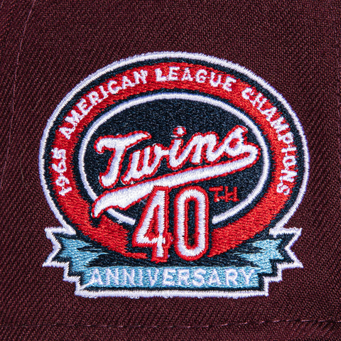 New Era 59Fifty Minnesota Twins 40th Anniversary Patch M Hat - Maroon, Black