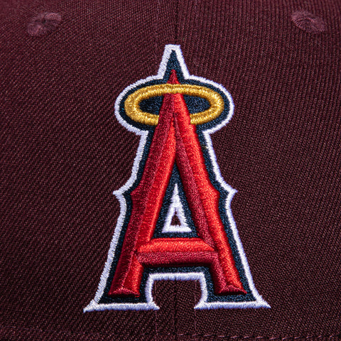 New Era 59Fifty Los Angeles Angels 20th Anniversary Champions Patch Hat - Maroon, Black