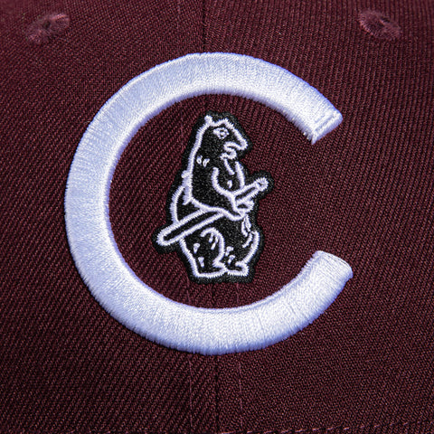 New Era 59Fifty Chicago Cubs 1908 World Series Patch Hat - Maroon, Black