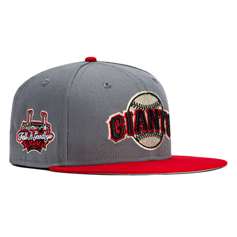 New Era 59Fifty San Francisco Giants Tell It Goodbye Patch Hat - Grey, Graphite, Red