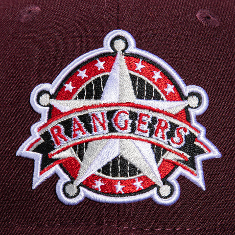 New Era 59Fifty Texas Rangers 50th Anniversary Patch Alternate Hat - Maroon, Black