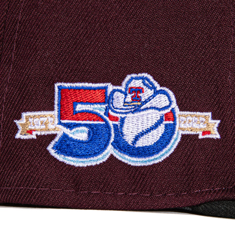 New Era 59Fifty Texas Rangers 50th Anniversary Patch Alternate Hat - Maroon, Black