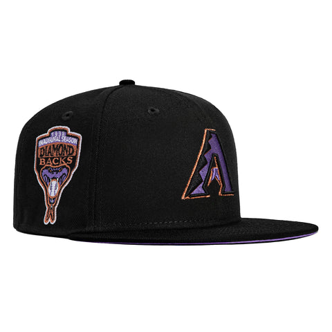 New Era 59Fifty Arizona Diamondbacks Inaugural Patch A Purple UV Hat - Black, Purple, Metallic Copper