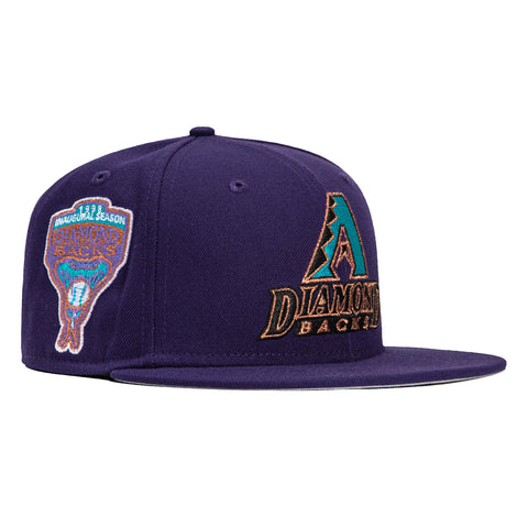New Era 59Fifty Arizona Diamondbacks Inaugural Patch Word Hat - Purple, Teal