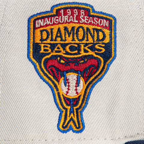 New Era 59Fifty Arizona Diamondbacks Inaugural Patch A Swatch Fill Hat - Stone, Navy, Red, Orange
