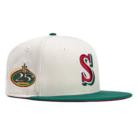 New Era 59Fifty Seattle Mariners 25th Anniversary Patch Hat - Stone, Green, Cardinal