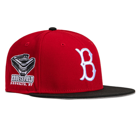 New Era 59Fifty Brooklyn Dodgers Ebbets Field Patch Hat - Red, Black, White