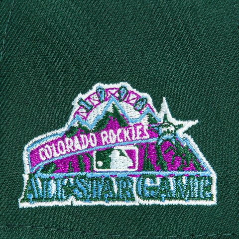 New Era 59Fifty Silk Icys Colorado Rockies 1998 All Star Game Patch Logo Hat - Green