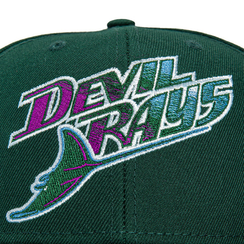 New Era 59Fifty Silk Icys Tampa Bay Rays 10th Anniversary Patch Word Hat - Green
