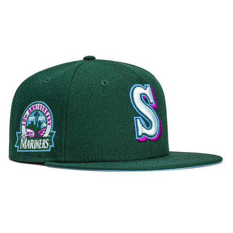 New Era 59Fifty Silk Icys Seattle Mariners 30th Anniversary Patch Hat - Green