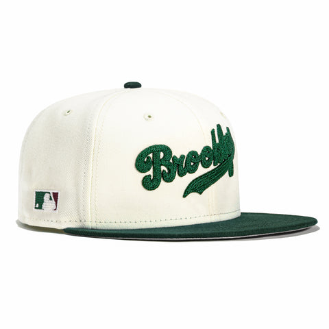 New Era 59FIFTY Chain Stitch Brooklyn Dodgers Hat - White, Green White/Green / 7 1/8