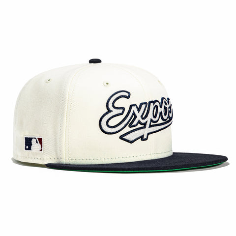 New Era 59Fifty Chain Stitch Montreal Expos Hat - White, Navy