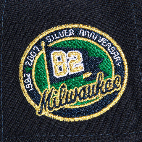 New Era 59Fifty Cord Visor Milwaukee Brewers Silver Anniversary Patch Hat - Navy, Khaki