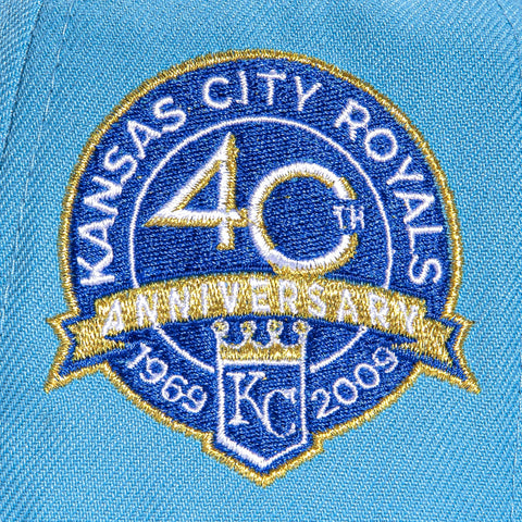 New Era 59Fifty Silky Pink UV Kansas City Royals 40th Anniversary Patch Hat - Light Blue