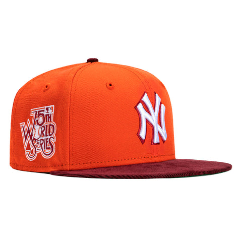 New Era 59Fifty Cord Visor New York Yankees 1978 World Series Patch Hat - Orange, Maroon