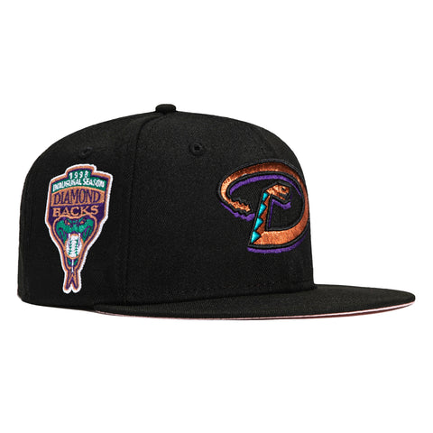 New Era 59Fifty Silky Pink UV Arizona Diamondbacks Inaugural Patch Hat - Black