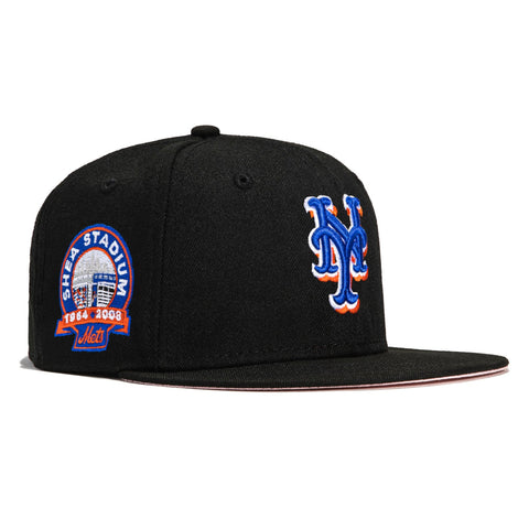 New Era 59Fifty Silky Pink UV New York Mets Shea Stadium Patch Hat - Black