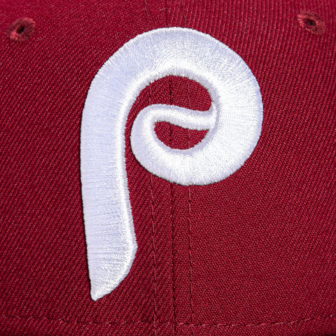 New Era 59Fifty Silky Pink UV Philadelphia Phillies 1983 Club Logo Patch Hat - Cardinal