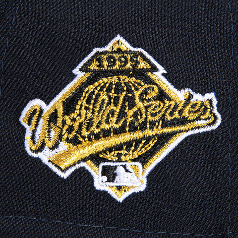 New Era 59Fifty Silky Pink UV Atlanta Braves 1995 World Series Patch Hat - Navy