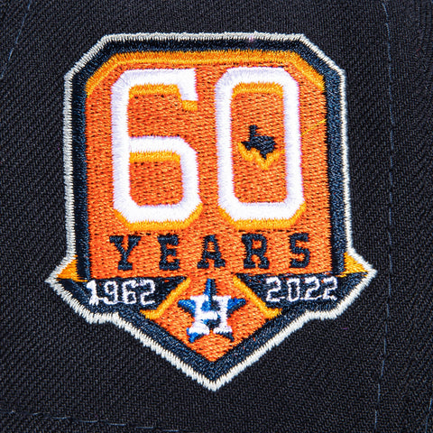 New Era 59Fifty Silky Pink UV Houston Astros 60th Anniversary Patch Hat - Navy