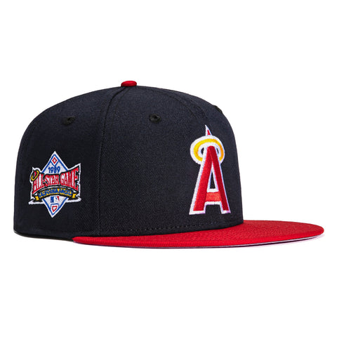 New Era 59Fifty Silky Pink UV Los Angeles Angels 1989 All Star Game Patch Hat - Navy, Red