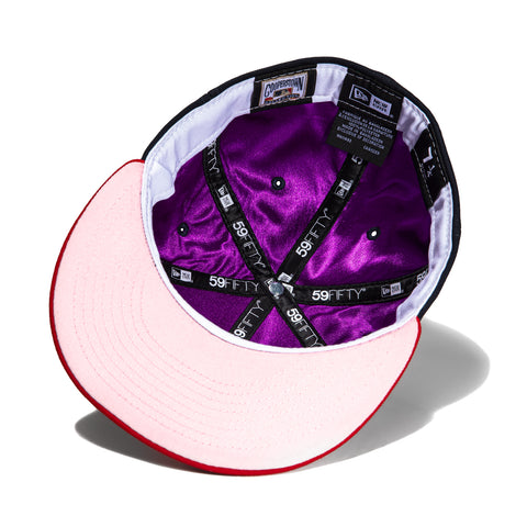 New Era 59Fifty Silky Pink UV Atlanta Braves 150th Anniversary Patch Hat - Navy, Red