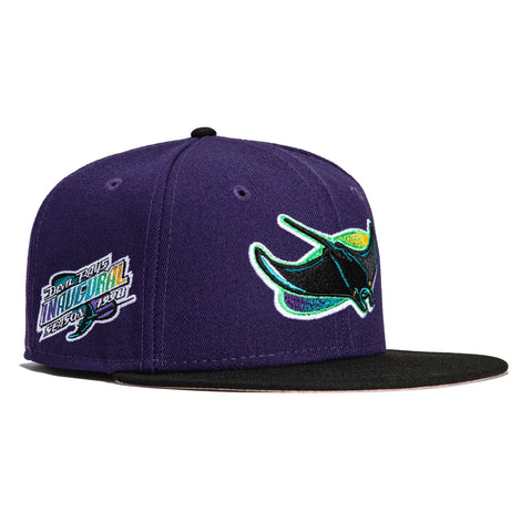 New Era 59Fifty Silky Pink UV Tampa Bay Rays Inaugural Patch Hat - Purple, Black