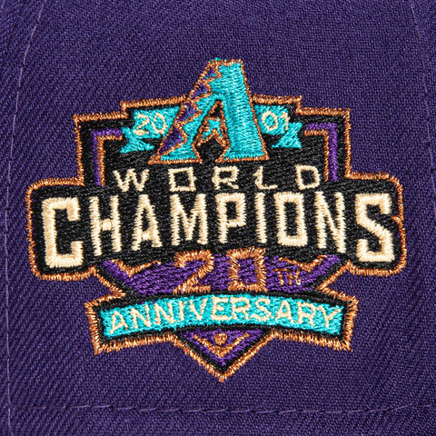 New Era 59Fifty Silky Pink UV Arizona Diamondbacks 20th Anniversary Champions Patch Hat - Purple