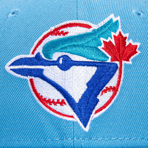 New Era 59Fifty Silky Pink UV Toronto Blue Jays 1992 World Series Patch Hat - Light Blue