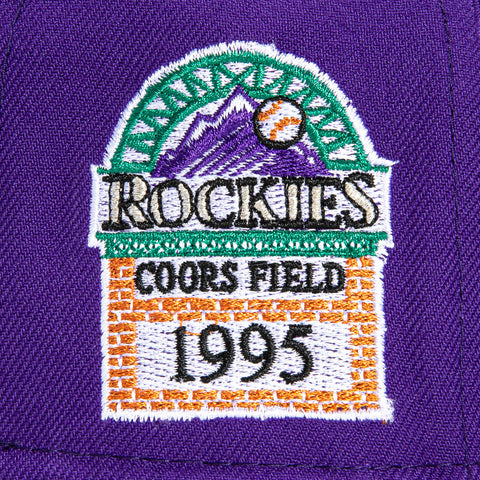 New Era 59Fifty Silky Pink UV Colorado Rockies 1995 Inaugural Patch Hat - Purple