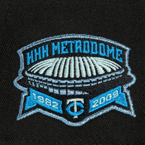 New Era 59Fifty Black Ice Minnesota Twins Metrodome Patch Hat - Black