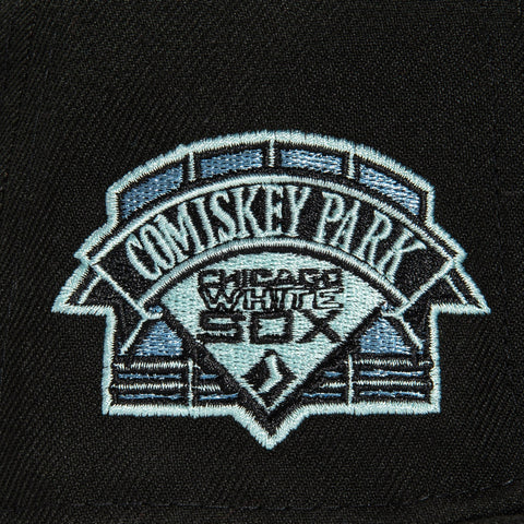 New Era 59Fifty Black Ice Chicago White Sox Comiskey Park Patch Hat - Black