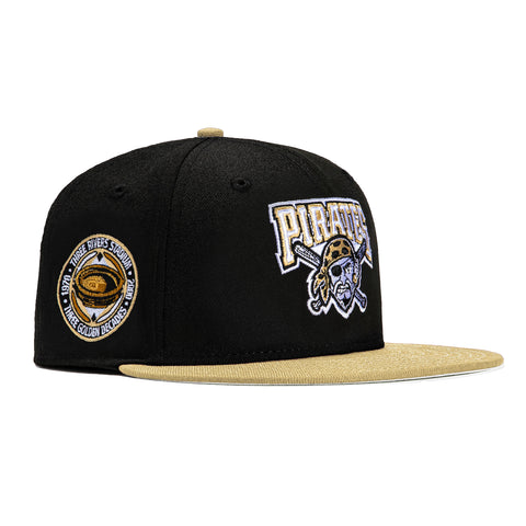 New Era 59FIFTY Pittsburgh Pirates Three Rivers Stadium Patch Logo Hat - Black, Tan Black/Tan / 7 1/2