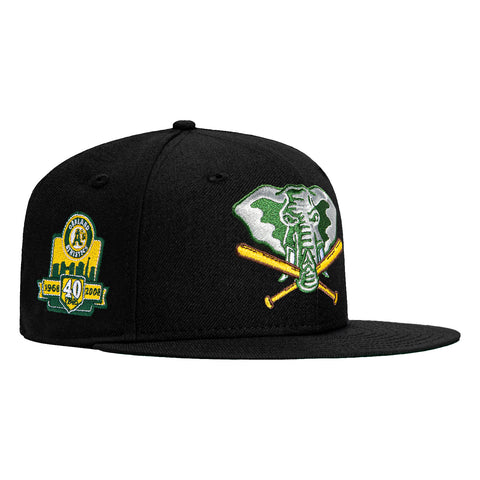 New Era 59Fifty Black Dome Oakland Athletics 40th Anniversary Patch Stomper Hat - Black