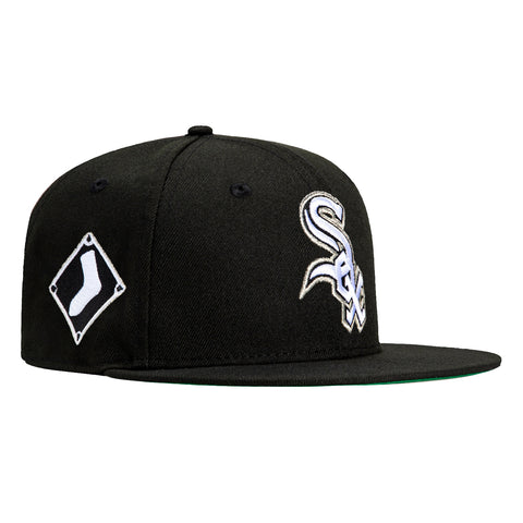 New Era 59Fifty Black Dome Chicago White Sox Logo Patch Alternate Hat - Black