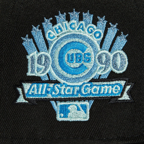 New Era 59Fifty Black Ice Chicago Cubs 1990 All Star Game Patch Alternate Hat - Black